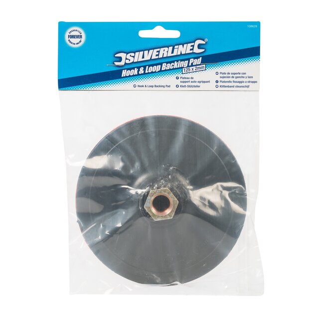 Silverline steunschijf met klittenband - staallegering - m14 x 2 - diameter 12,5 cm - schuren en polijsten - haakse slijpmachine