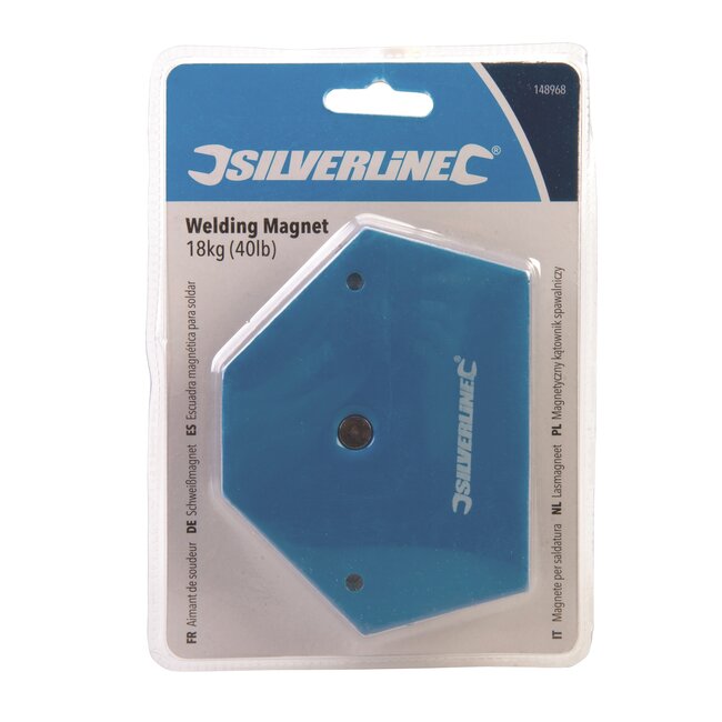 Silverline Hoekmagneet lasmagneet - geemailleerd staal - rood - 18 kg draagkracht - 30° 45° 60° 75° 90° - lassen en solderen
