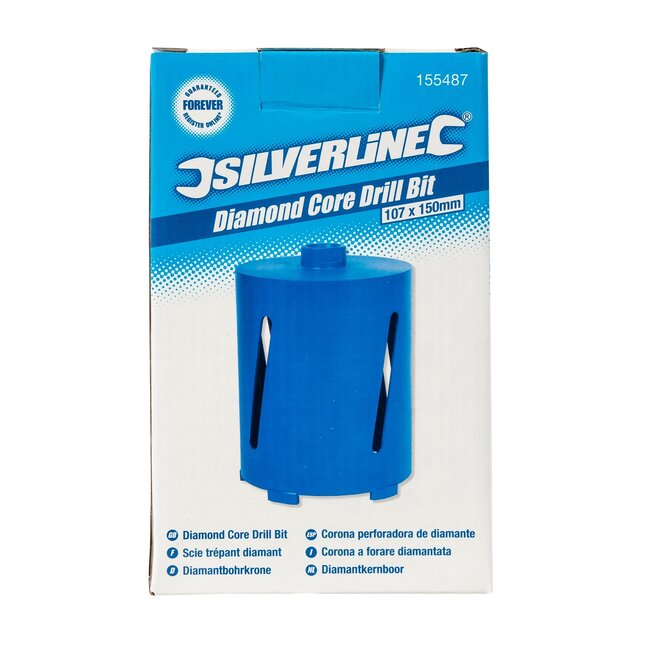 Silverline Diamantkernboor - diamantsegmenten - veiligheidskoppeling - Ø 107 mm x 150 mm - metselwerk, precisieboren