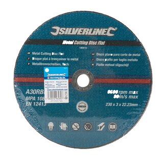 Silverline doorslijpschijven metaal - aluminiumoxide - plat, glasvezelversterkt - 23 cm x 3 mm - 5 stuks - non-ferrometalen