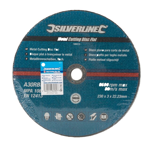 Silverline doorslijpschijven metaal - aluminiumoxide - plat, glasvezelversterkt - 23 cm x 3 mm - 5 stuks - non-ferrometalen