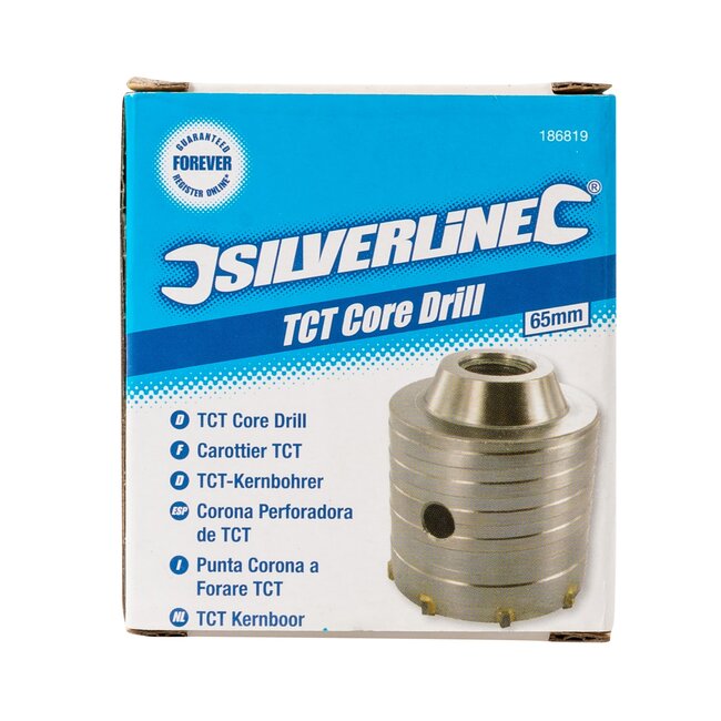 Silverline Kernboor hardmetaal - diameter 65 mm, boordiepte 50 mm - voor nauwkeurige gaten in beton en metselwerk
