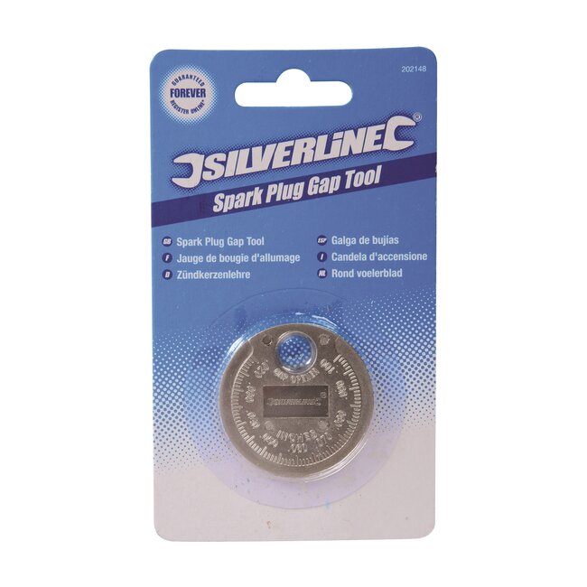 Silverline Ronde voelermaat 0,5 tot 2,55 mm - staal - zilver - meten en afstellen elektrodeafstand - voor bougies en auto