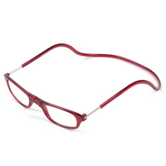 Benson Magnetische leesbril - verstelbaar - sterkte +2.50 - rood - glanzend