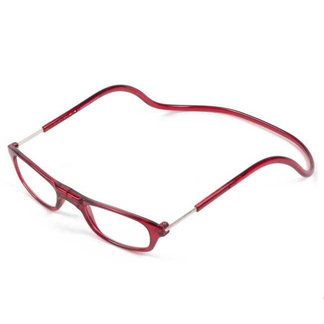Benson Magnetische leesbril - verstelbaar - sterkte +2.50 - rood - glanzend