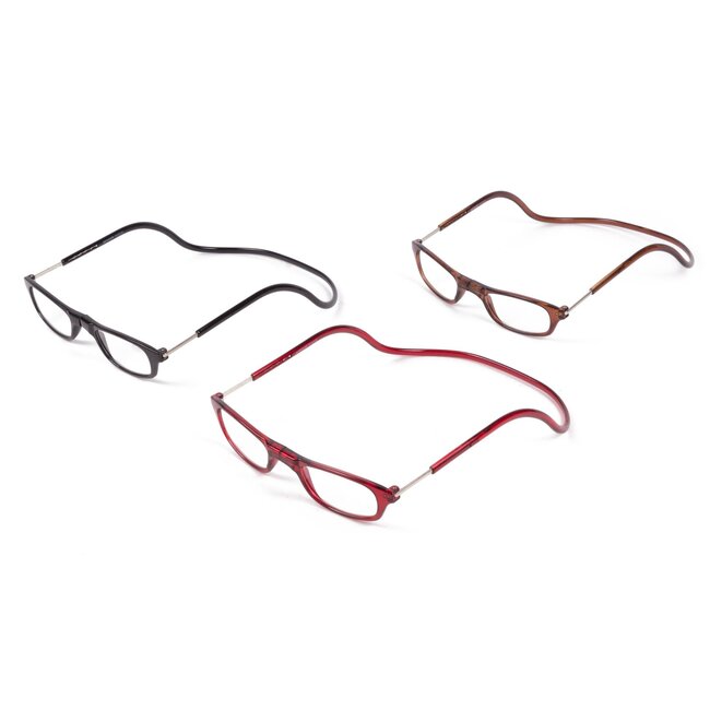 Benson Magnetische leesbril - verstelbaar - sterkte +2.50 - bruin - unisex