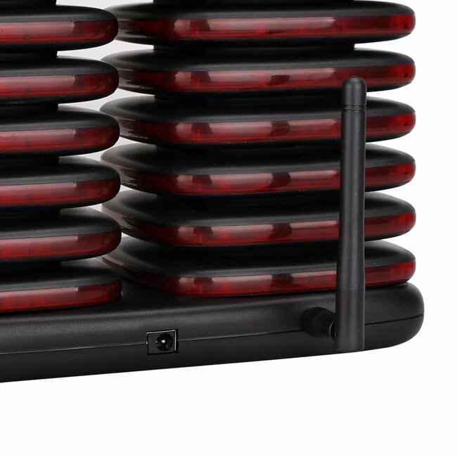 Retekess Horeca oproepsysteem - kunststof - draadloos tril- en lichtalarm - pieper 10x9,6x2 cm - zwart - 20 stuks - 800 m bereik