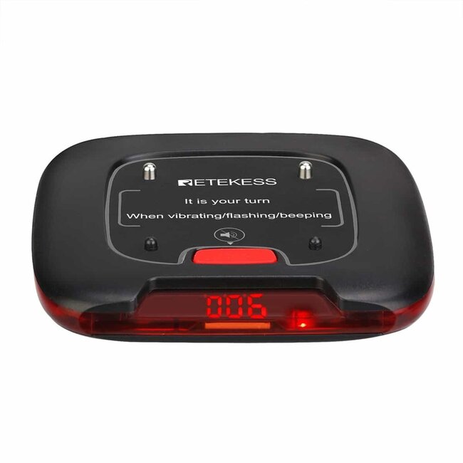 Retekess Horeca oproepsysteem - kunststof - draadloos tril- en lichtalarm - pieper 10x9,6x2 cm - zwart - 20 stuks - 800 m bereik