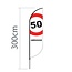 Proflag Beachflag Convex S-60 x 240 cm - Abraham 50 Jaar - Vlag Los