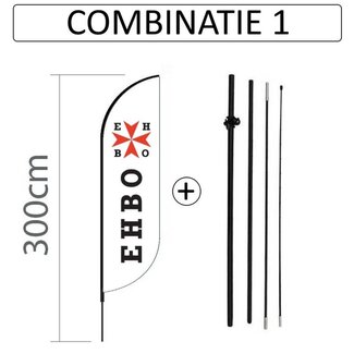 Proflag Beachflag Convex S-60 x 240 cm - Ehbo - Combinatie 1