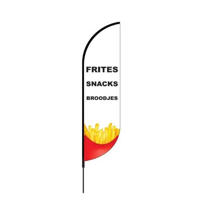 Proflag Beachflag Convex S-60 x 240 cm - Snackbar - Vlag Los