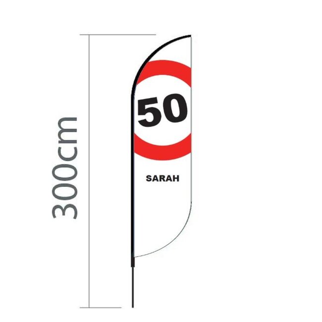 Proflag Beachflag Convex S-60 x 240 cm - Sarah - Vlag Los