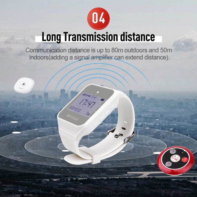 Retekess Wit horloge met tafelnummerweergave - Magnetische oplaadfunctie - Verlicht display