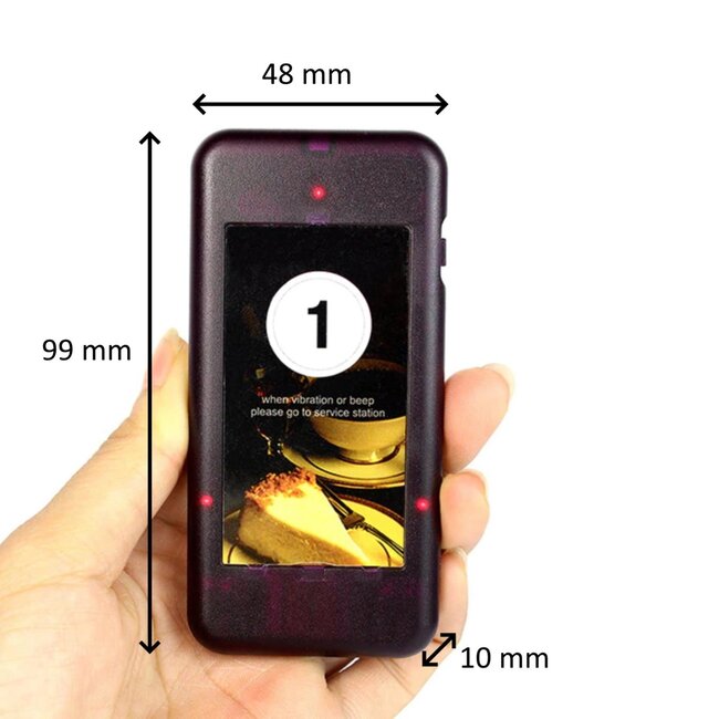 Retekess Gasten oproepsysteem - kunststof - draadloos groot bereik - 10 x 5 x 1,1 cm - zwart - 20 ontvangers - horeca