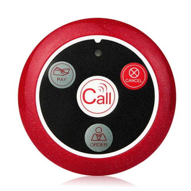 Retekess Oproepknoppen - 4 functies - Rood/Grijs - Set van 10 stuks