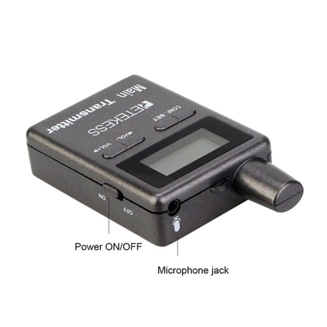 Retekess draadloze instructieset voor paardrijden - kunststof - 2,4 GHz, 150 m bereik - 8,4x4,9x1,9 cm - zwart - 10 uur