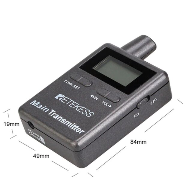 Retekess draadloze instructieset voor paardrijden - kunststof - 2,4 GHz, 150 m bereik - 8,4x4,9x1,9 cm - zwart - 10 uur