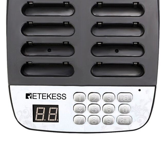 Retekess gasten oproepsysteem - kunststof - draadloos waterdicht ip32 - 10,6x5,2x1,1 cm - zwart - 16 stuks - horeca