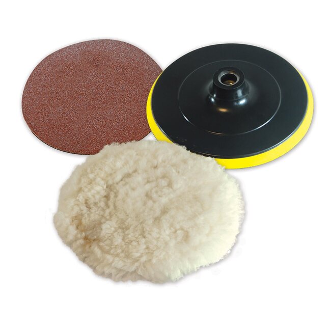 Silverline Schuur- en polijstmachine - metaal-kunststof - 1200W variabel - schijf 180 mm - zwart - auto en hout - met accessoires