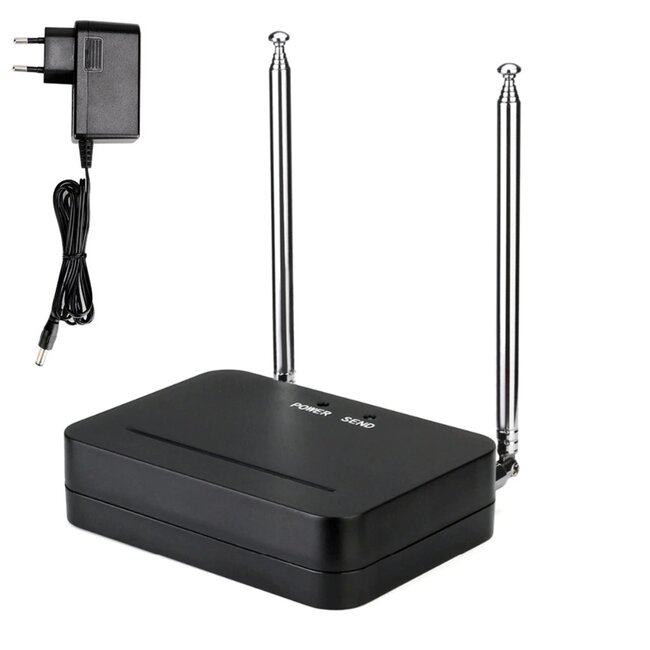 Retekess Signaalversterker voor oproepsystemen - kunststof - dubbele antenne, 1000 m - 10 x 7 x 2,5 cm - zwart - grote ruimtes