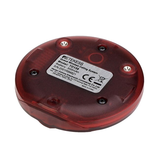 Retekess Gastenoproepsysteem - kunststof - gasten oproepen, met laadstation - 8,05 x 1,5 cm - zwart - 10 stuks - horeca