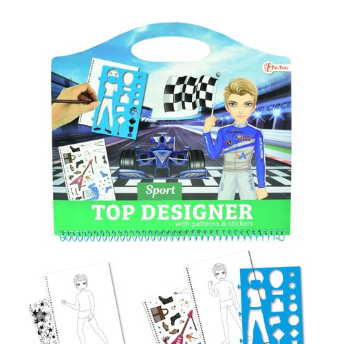 Toi-Toys Schetsboek Race met Stickers en Sjablonen Toi-Toys Schetsboek Race met Stickers en Sjablonen