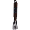 BBQ Collection BBQ Barbecueset RVS - Bruin - Houten Handvat - 3 Delig BBQ Collection BBQ Barbecueset RVS - Bruin - Houten Handvat - 3 Delig