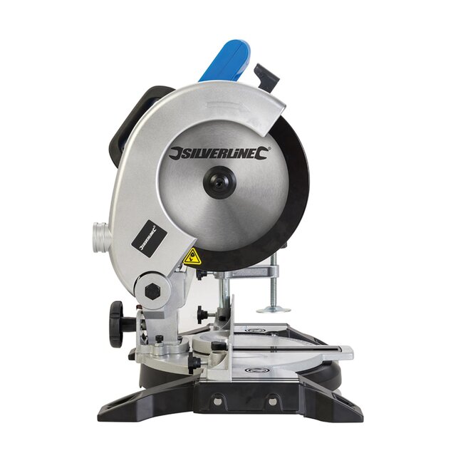 Silverline Verstek- en afkortzaag - metalen constructie - Ø 210 mm - 0-45° verstek en afschuining - voor hout, metaal en kunststof