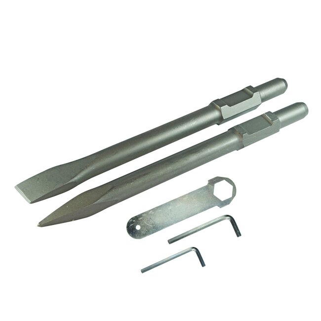 Silverline Elektrische breekhamer 1500 watt - 45 joule slagkracht - met rolkoffer en 30 mm beitels - voor metselwerk en asfalt