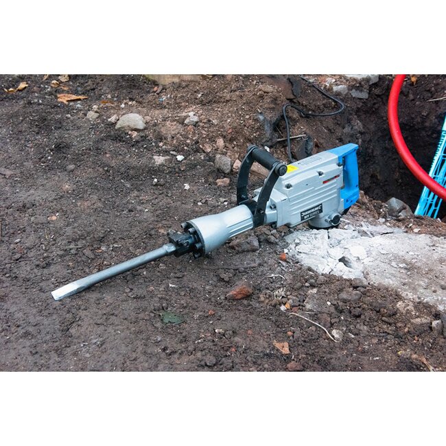 Silverline Elektrische breekhamer 1500 watt - 45 joule slagkracht - met rolkoffer en 30 mm beitels - voor metselwerk en asfalt