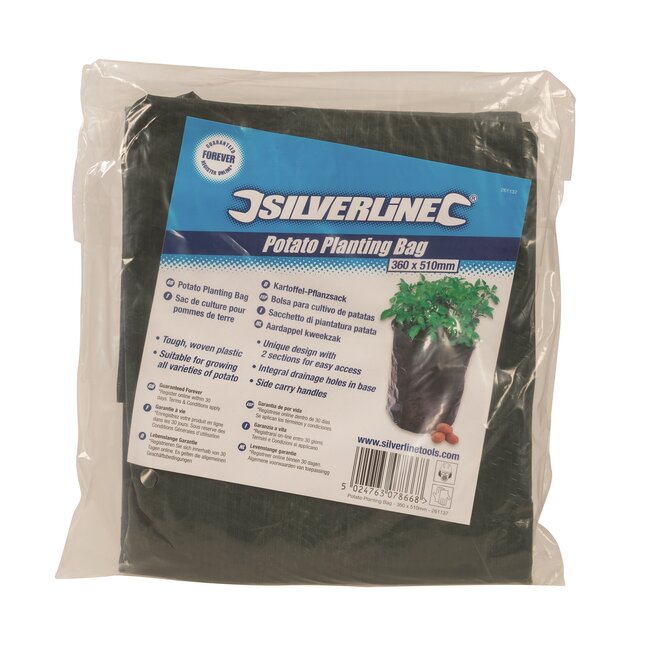 Silverline aardappelplantzak - geweven polyethyleen, uv-gestabiliseerd - met drainagegaten - 36 x 51 cm - groen - voor aardappelen