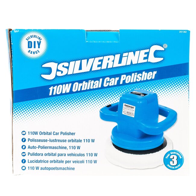 Silverline orbitale autopoetsmachine - met 2 polijstkussens van textiel en wol - schijfdiameter 240 mm - 110 watt - voor autolak