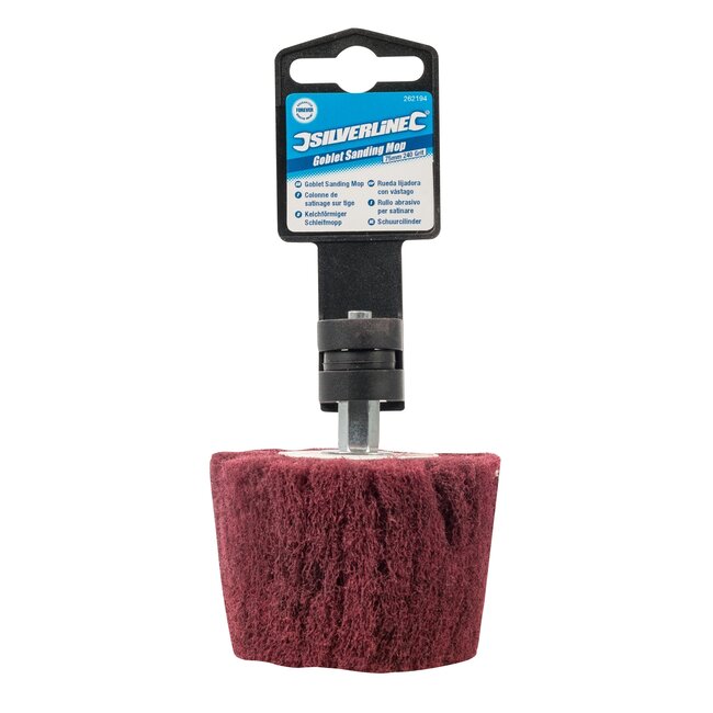 Silverline Schuurcilinder boormachine - nylon - schuren en reinigen van holle vormen - 75 mm - korrel 240 - hout en metaal