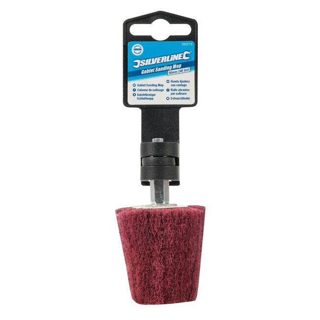 Silverline Schuurcilinder boormachine - nylon aluminiumoxide - korrel 240 - Ø 50 mm - 6 mm spandoorn - schuren hout en metaal