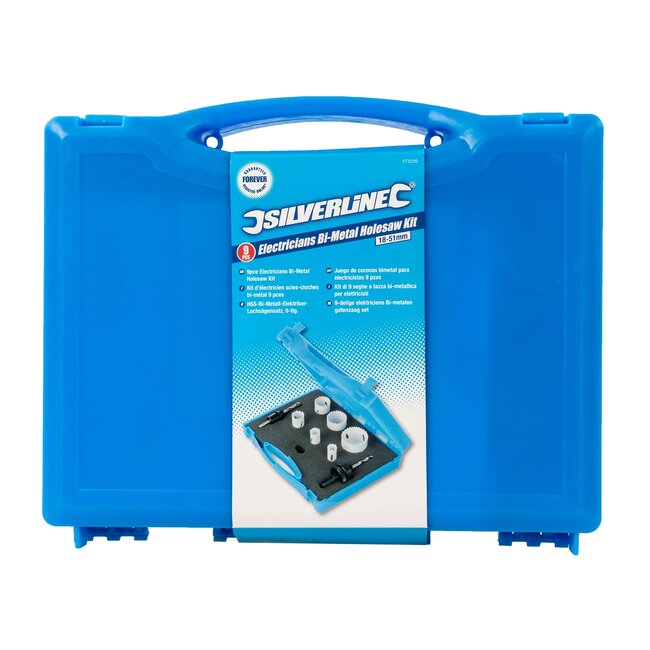 Silverline Gatenzaagset - bimetalen HSS-tanden - 18-51 mm - meerkleurig - 9-delig - voor staal, aluminium, PVC, acryl en hout