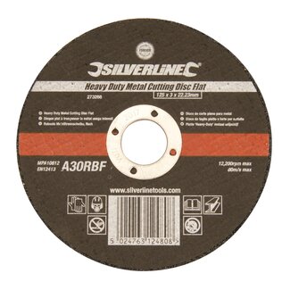 Silverline Doorslijpschijf voor metaal - harsgebonden aluminiumoxide, glasvezelversterkt - plat - Ø 125 x 3 x 22,23 mm