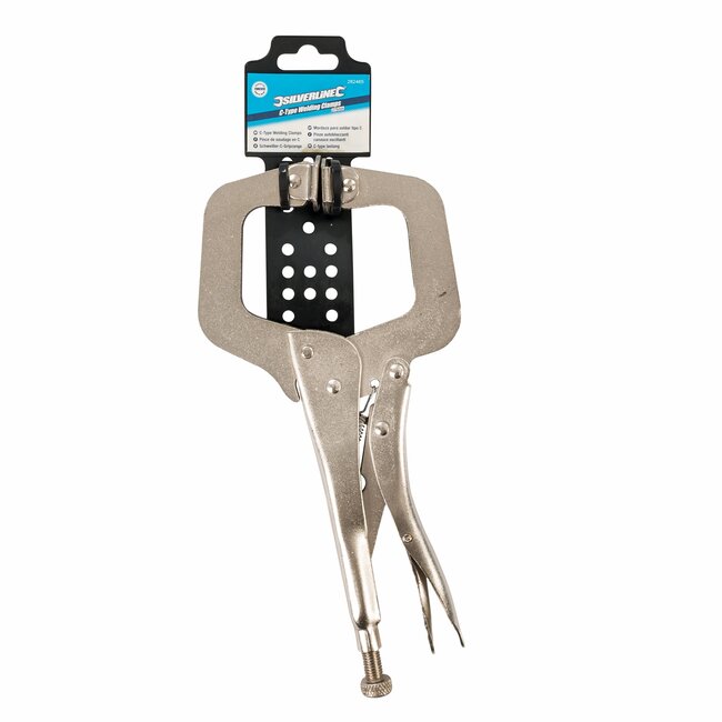 Silverline lastang c-type verstelbaar - roestvrij staal - snelontgrendeling - 275 mm - zilver - voor lassen, 35 mm kaak