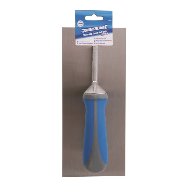Silverline Pleistertroffel - gehard en gesmeed carbonstaal - softgrip handvat - 120 x 280 mm - voor gips en pleisterwerk op muren