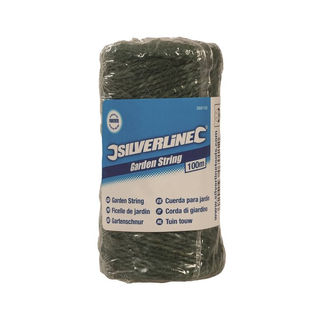 Silverline Sterk jute tuin touw - 100 meter - groen