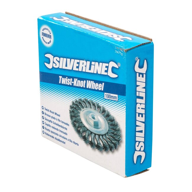 Silverline komborstel - geknoopte staaldraad - diameter 100 mm, borstelhaar 20 mm - staalkleurig - ontroesten - metaal en steen