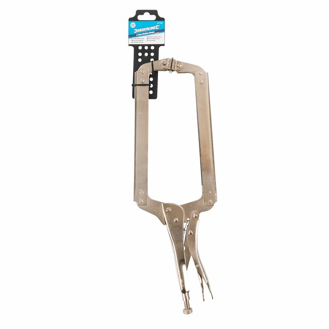 Silverline lastang C-type - 450 mm - roestvrij staal nikkelcoating - verstelbaar met snelontgrendeling - zilver - voor lassen