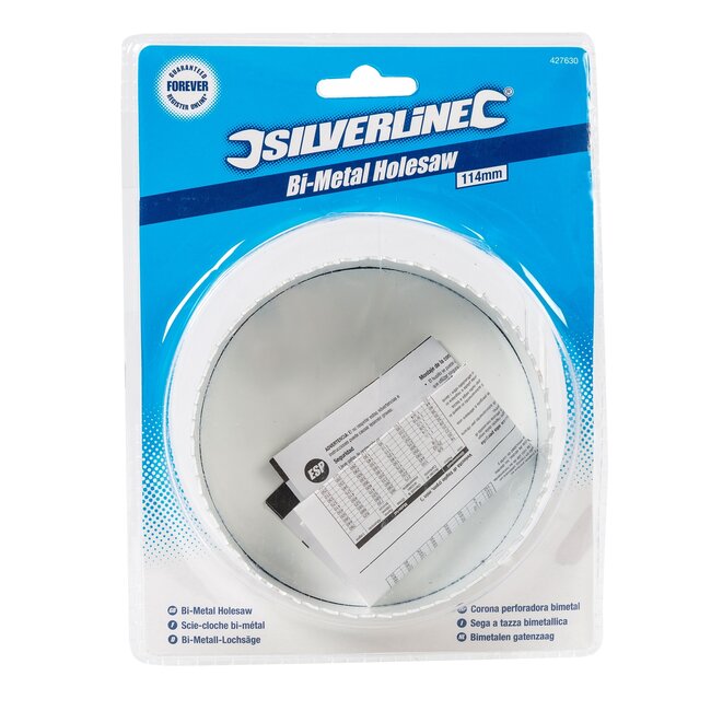 Silverline gatenzaag - bimetalen snelstaaltanden - snel zagen - Ø 114 mm - metaalkleur - voor aluminium, koper, pvc en hout