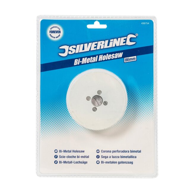Silverline Gatenzaag - bimetalen - HSS tanden - diameter 86 mm - metaalkleur - voor gaten in metaal, kunststof en hout