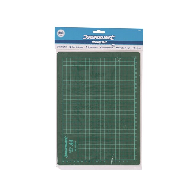 Silverline Snijmat - PVC - zelfherstellend en nauwkeurige markeerlijnen - 30 x 22 cm (A4) - groen - voor knutselen en precisiewerk