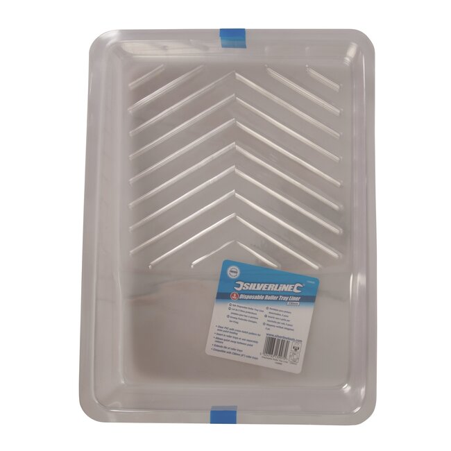 Silverline verfbak inlegbakken - pvc - wegwerp, kruispatroon - 230 mm - transparant - 5 stuks - voor 230 mm verfbakken