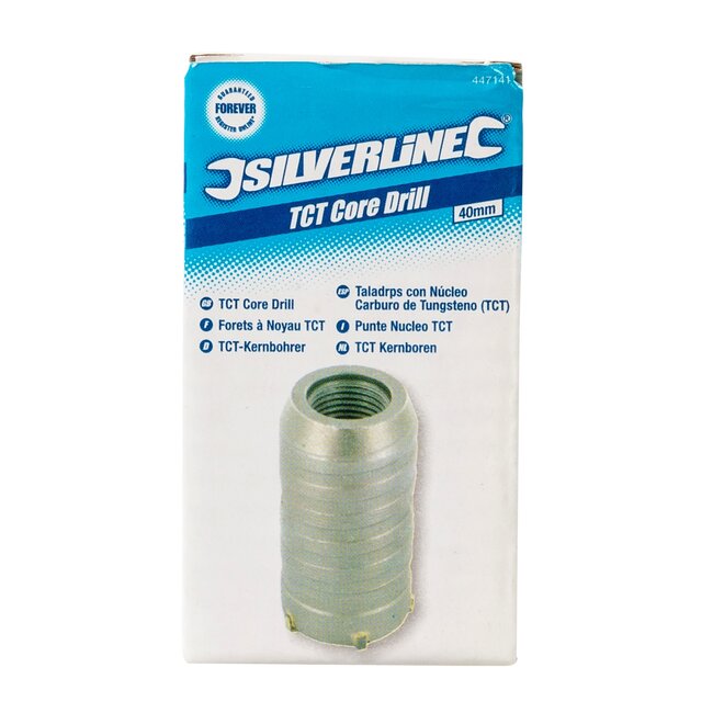 Silverline kernboor - hardmetalen segmenten - zware uitvoering - Ø 40 mm - voor steen en beton - precisieboren