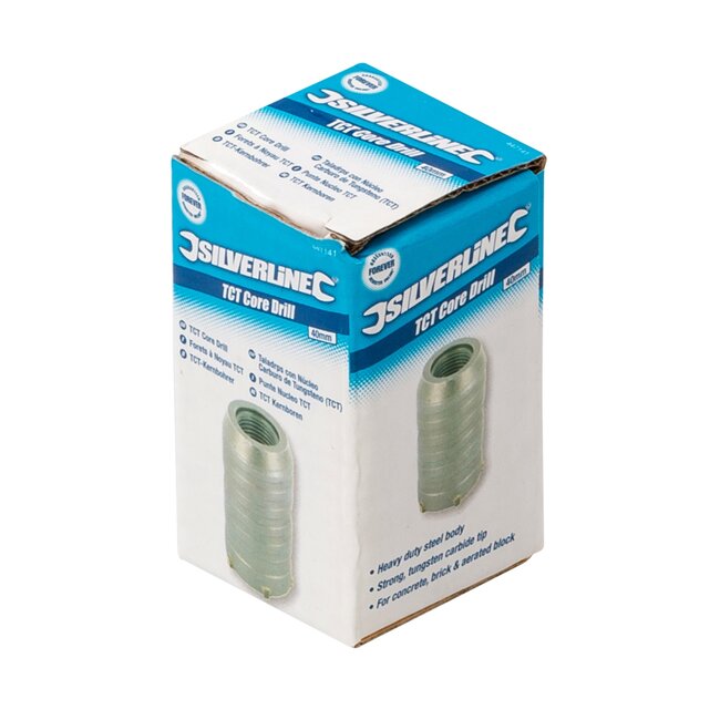 Silverline kernboor - hardmetalen segmenten - zware uitvoering - Ø 40 mm - voor steen en beton - precisieboren