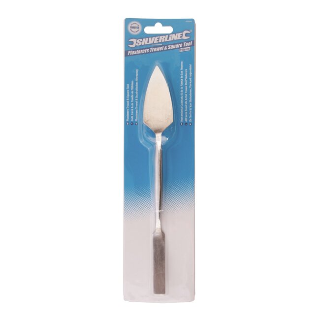 Silverline paleerijzer - gehard staal - dubbelzijdig breed model - 230 mm - zilverkleurig - pleisterwerk bijwerken