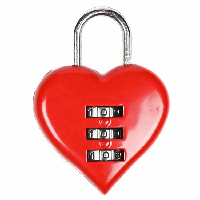 Stahlex Hartvormig cijferslot - romantisch en veilig - 38 mm - rood