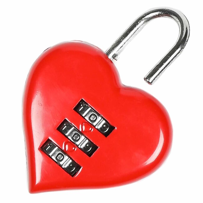 Stahlex Hartvormig cijferslot - romantisch en veilig - 38 mm - rood